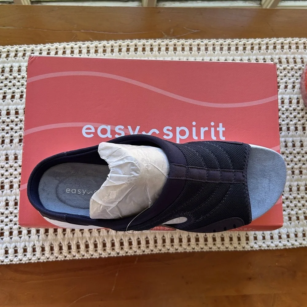 Easy Spirit Dark Blue Shoes Travelers  TRACIEE + Co Slide On 8 Narrow NEW IN BOX